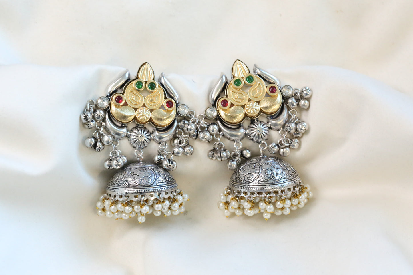 Fusion Kundan Dualtone Jhumka