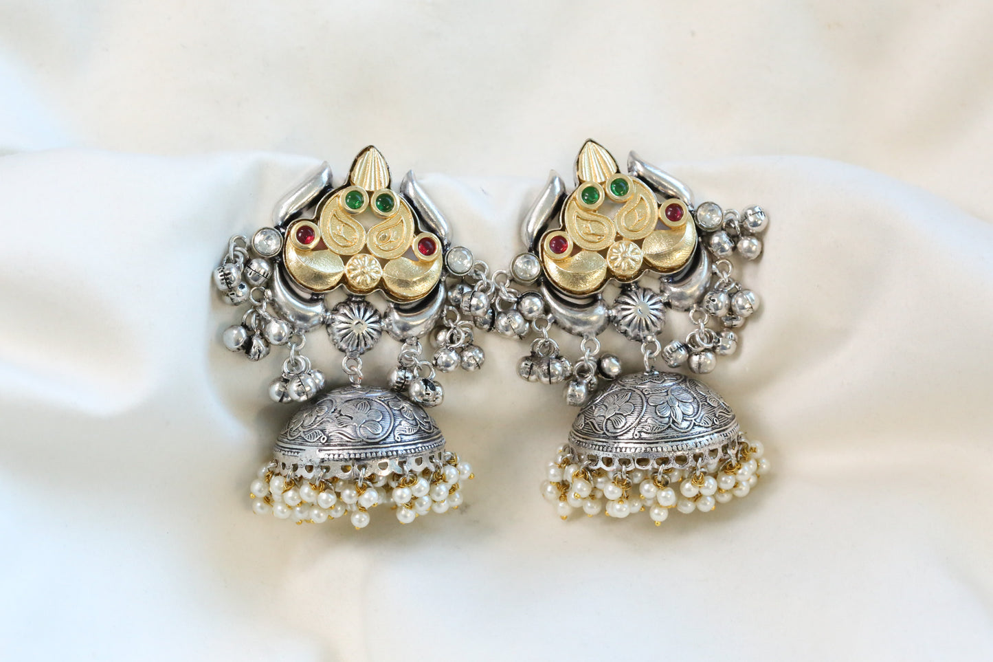 Fusion Kundan Dualtone Jhumka