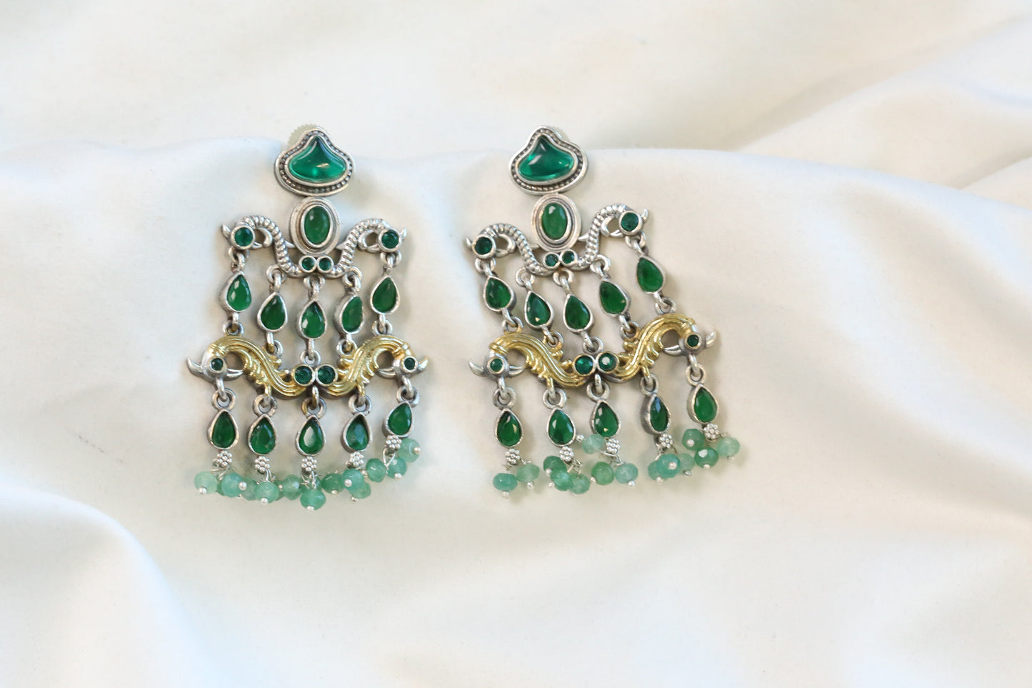 Dhaani Dualtone Pasa Earrings - Green