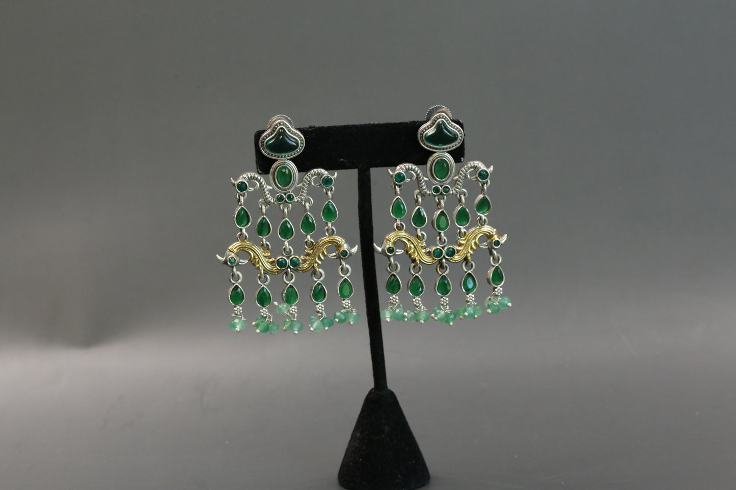 Dhaani Dualtone Pasa Earrings - Green