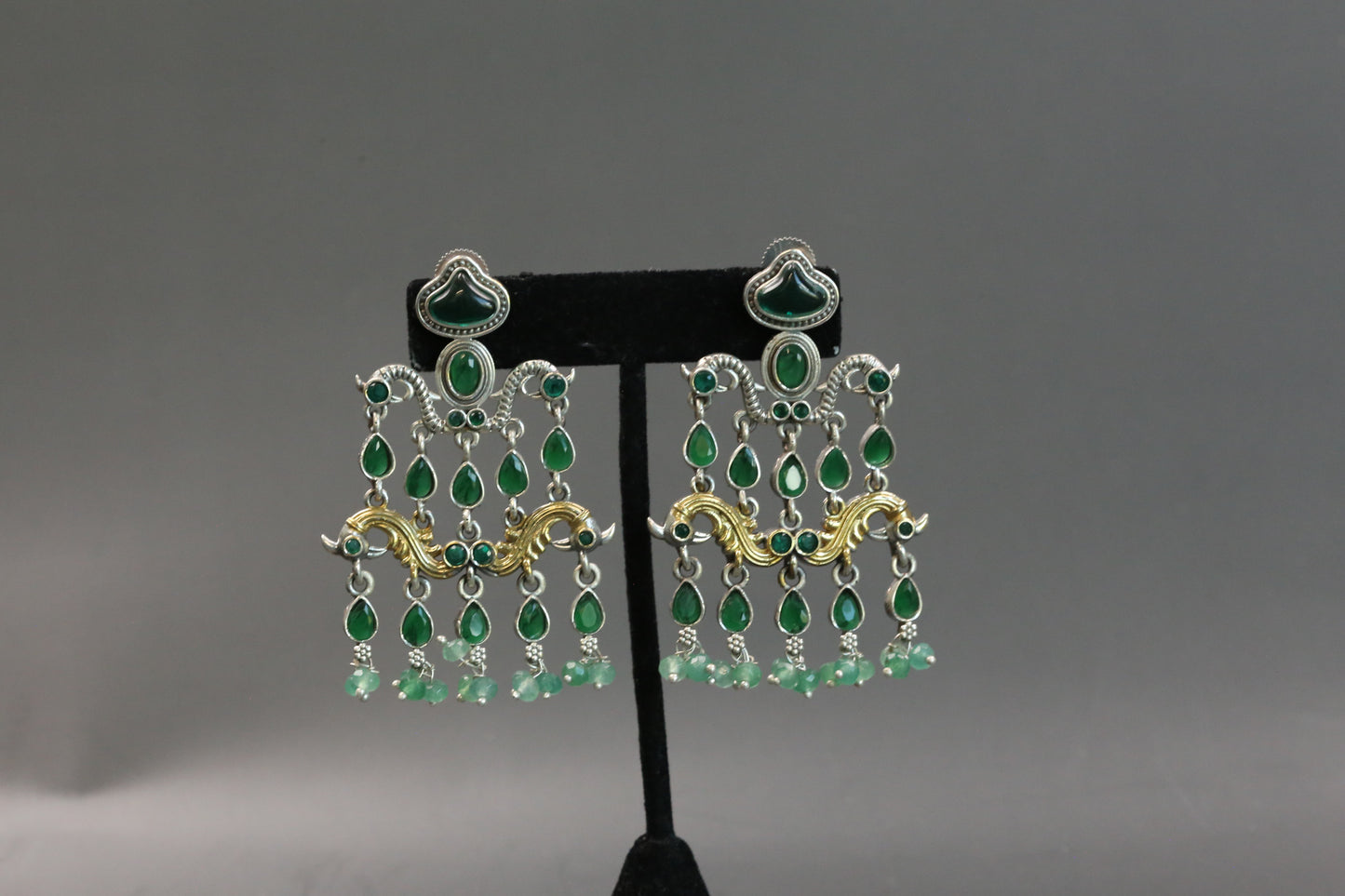 Dhaani Dualtone Pasa Earrings - Green