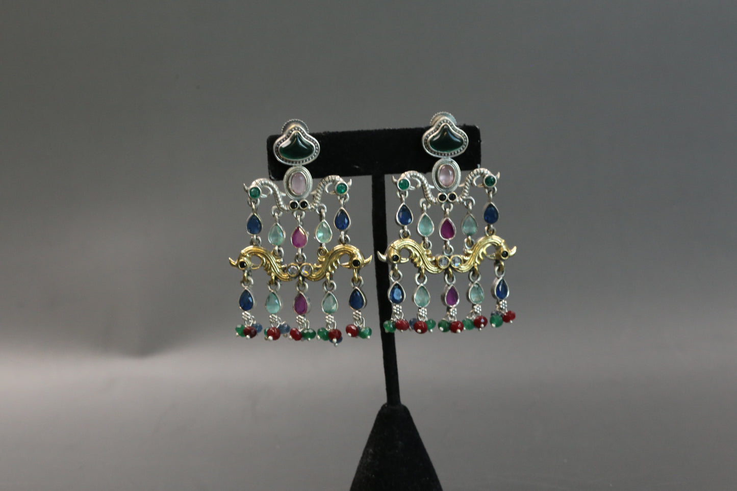 Dhaani Dualtone Pasa Earrings - Multi