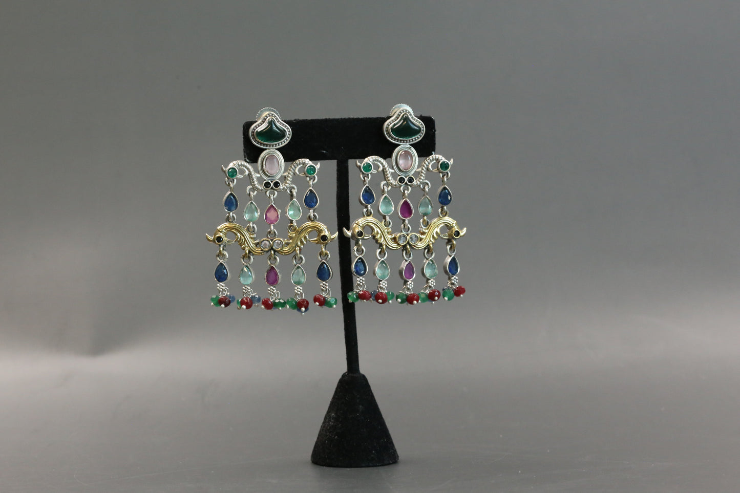 Dhaani Dualtone Pasa Earrings - Multi