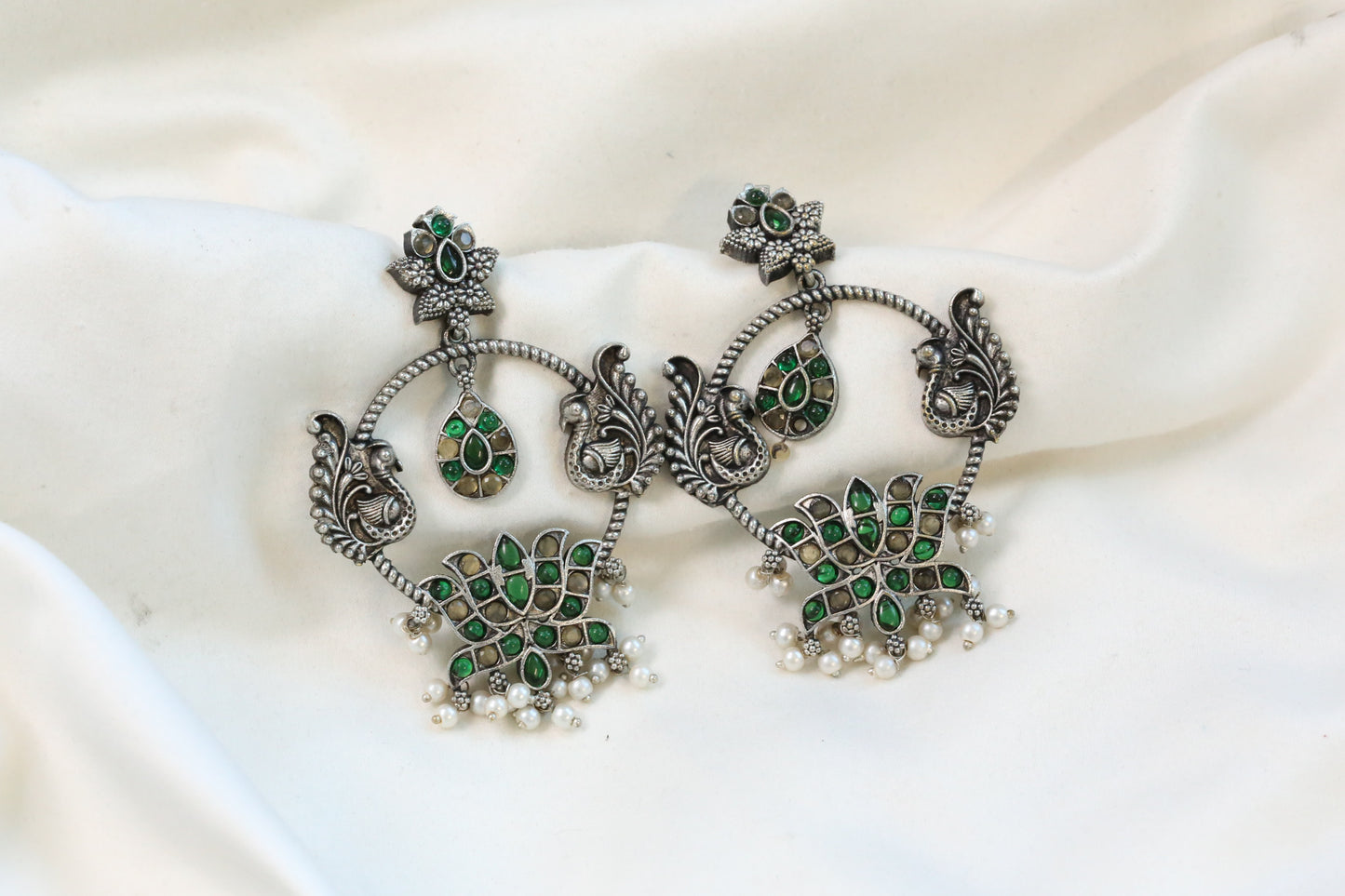 Zeenat Oxidized Chandbali