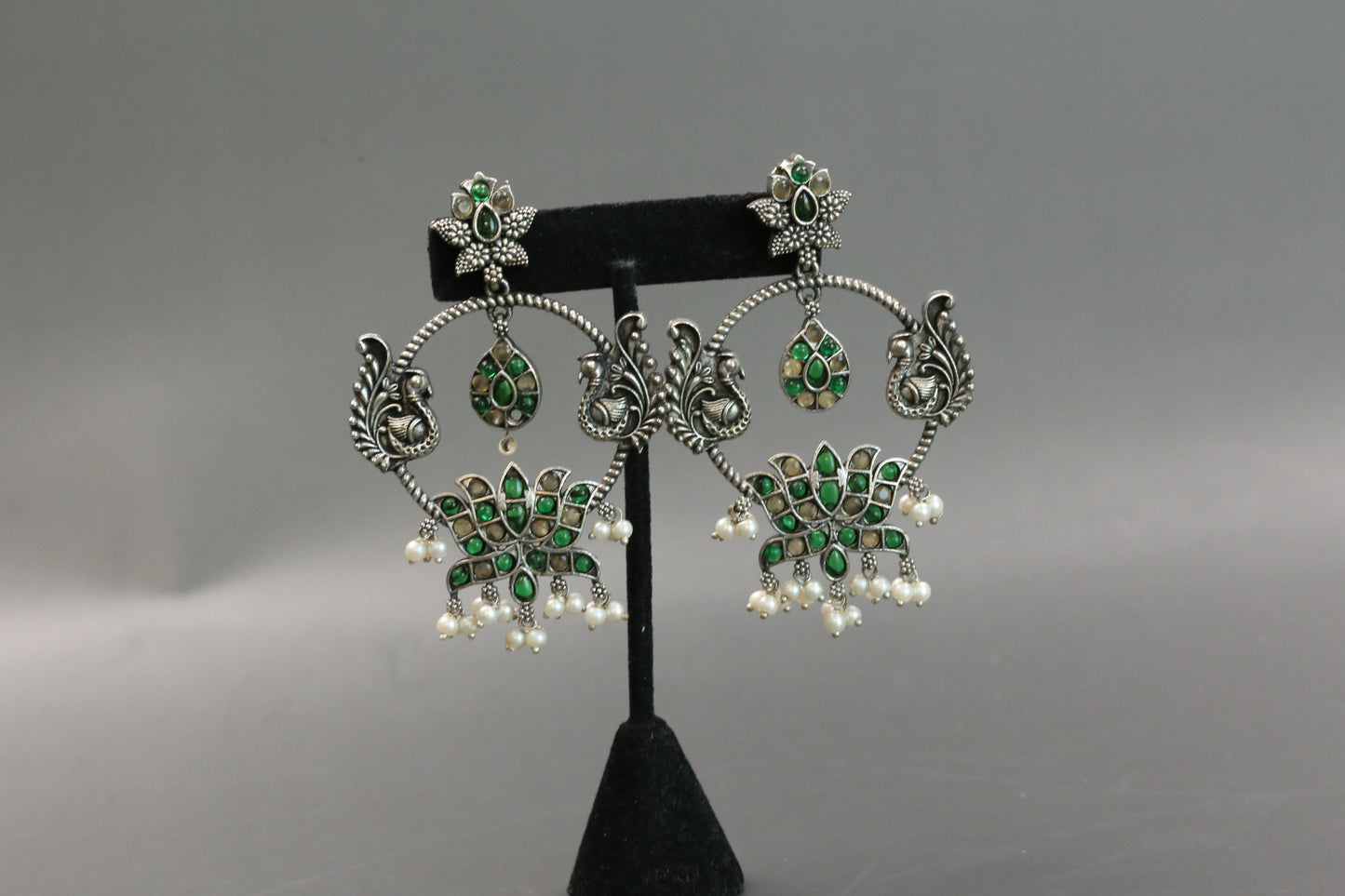 Zeenat Oxidized Chandbali