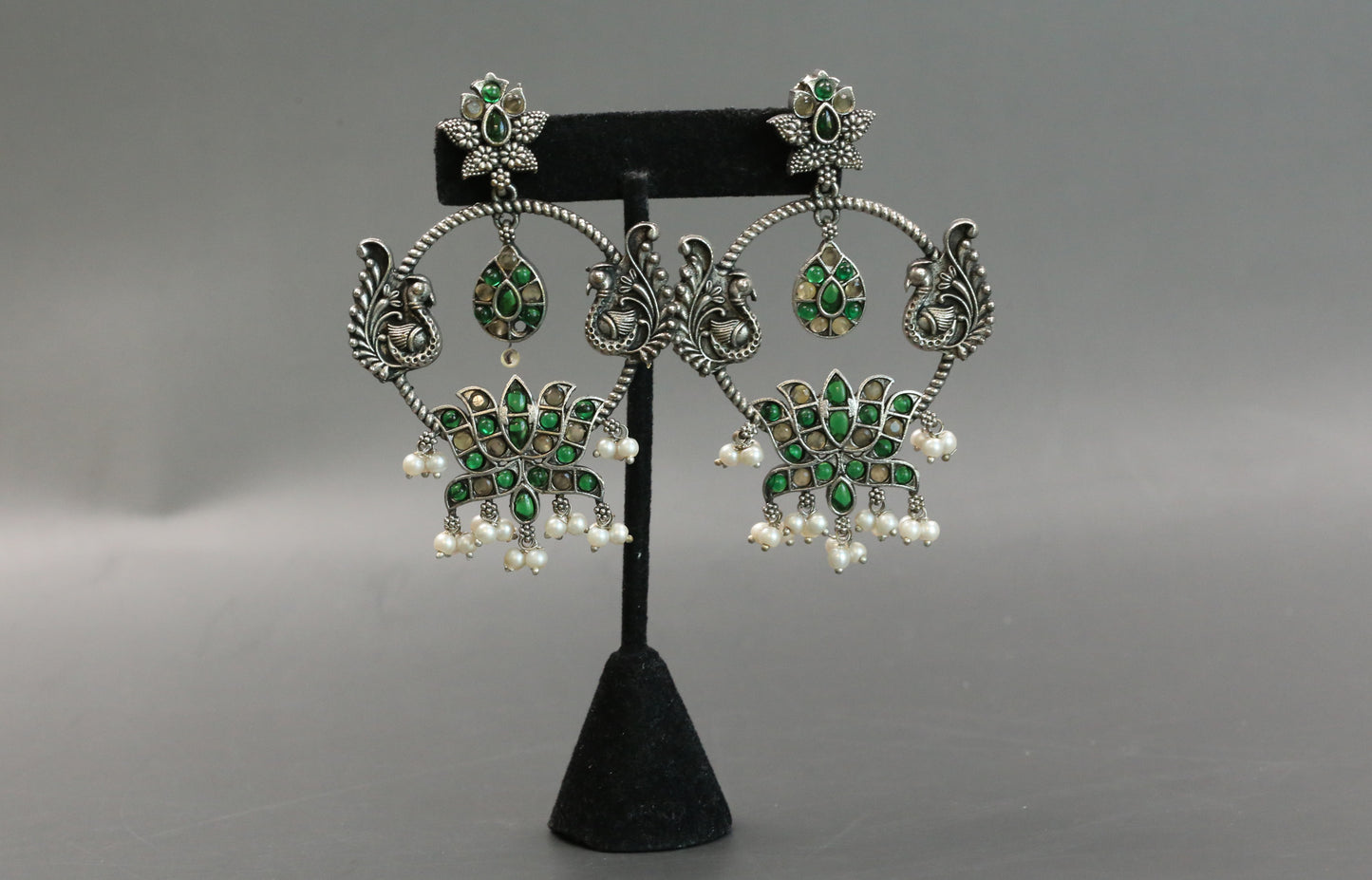 Zeenat Oxidized Chandbali