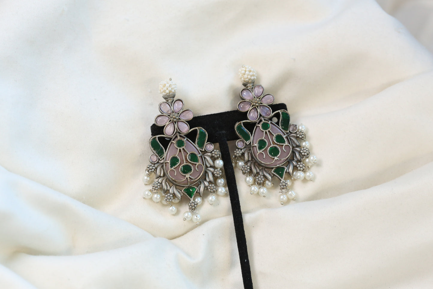 Fusion Earrings - Pink Green