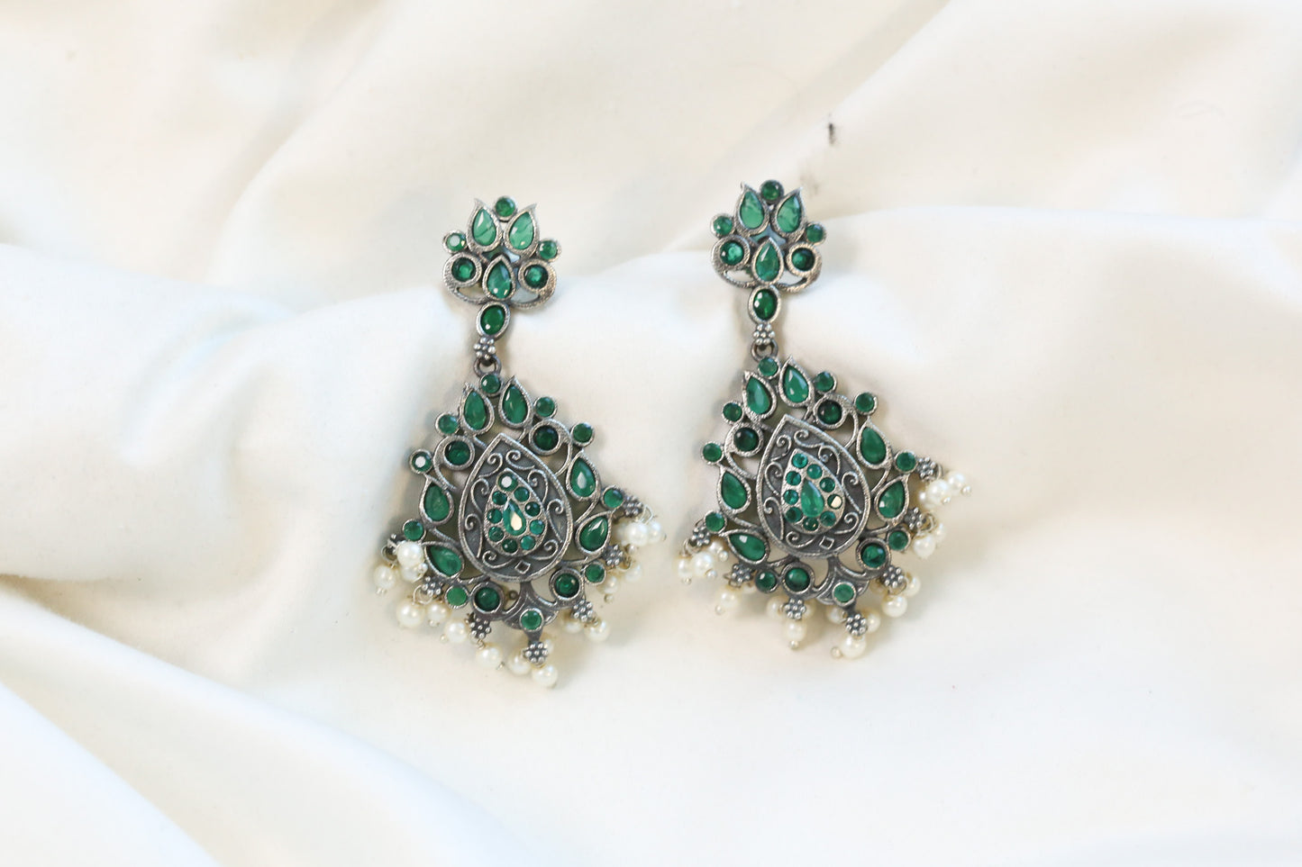 Chandini Oxidized CZ Earrings - Style 1