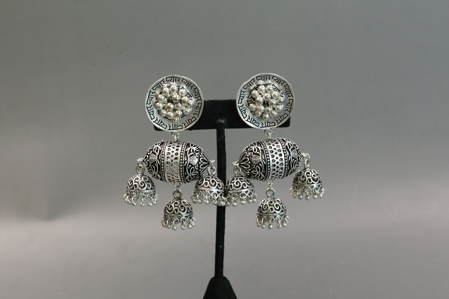 Pyar Silver Tone Jhumka