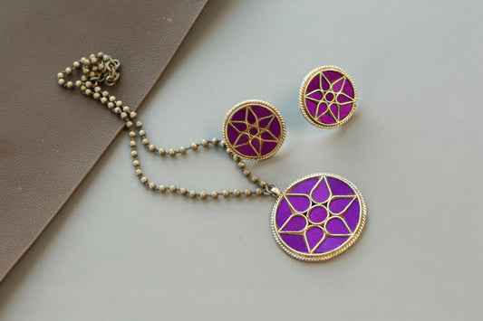 Mandala Real Glass Pendant Set