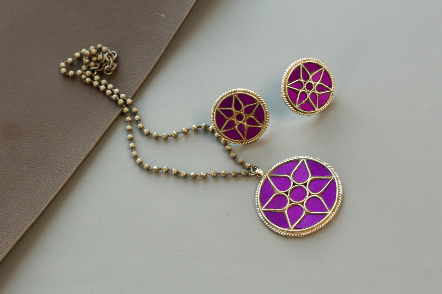 Mandala Real Glass Pendant Set