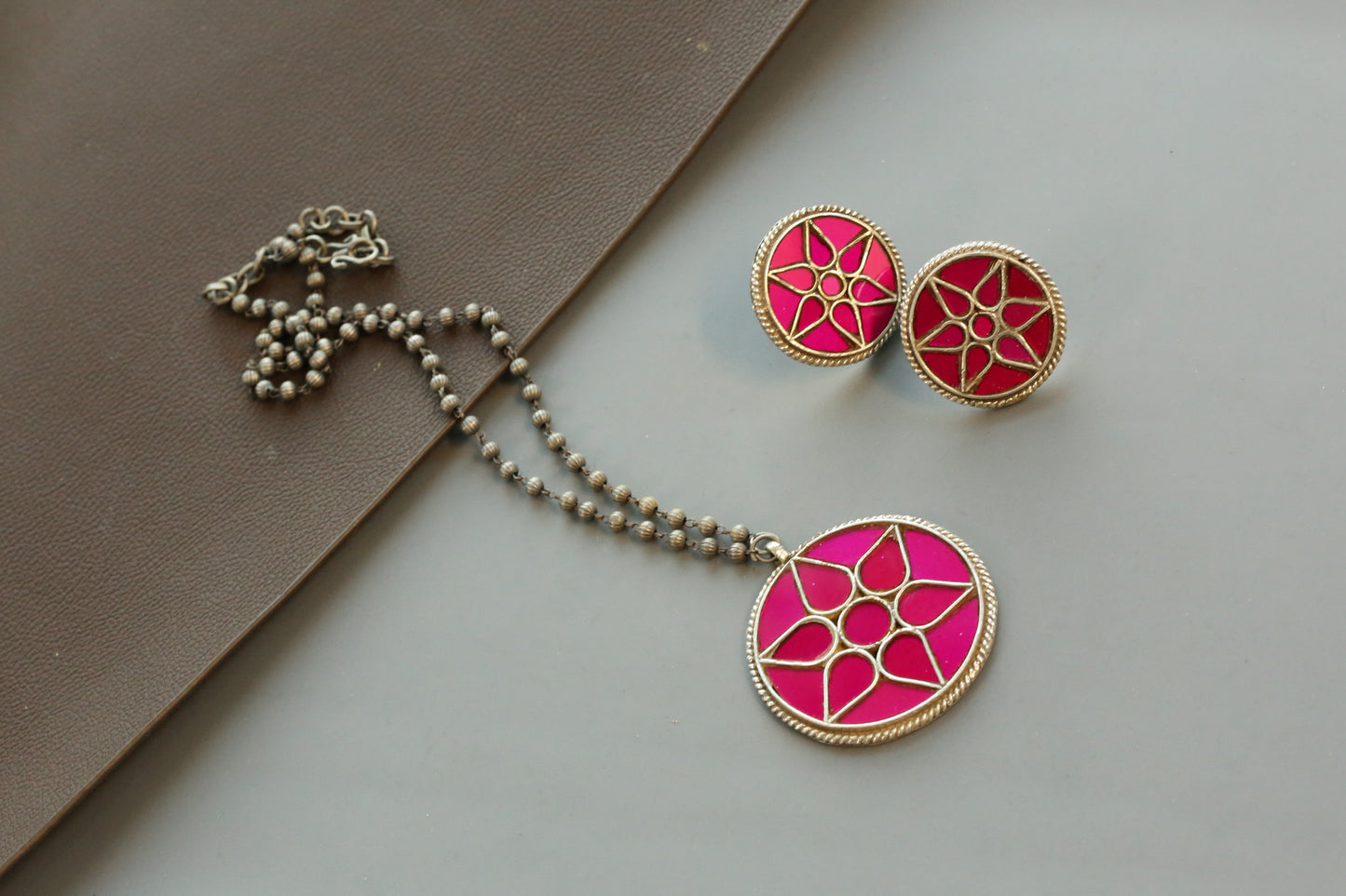 Mandala Real Glass Pendant Set