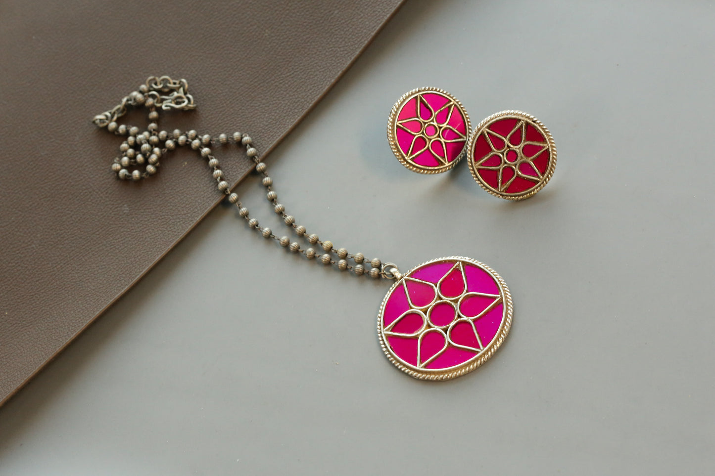 Mandala Real Glass Pendant Set