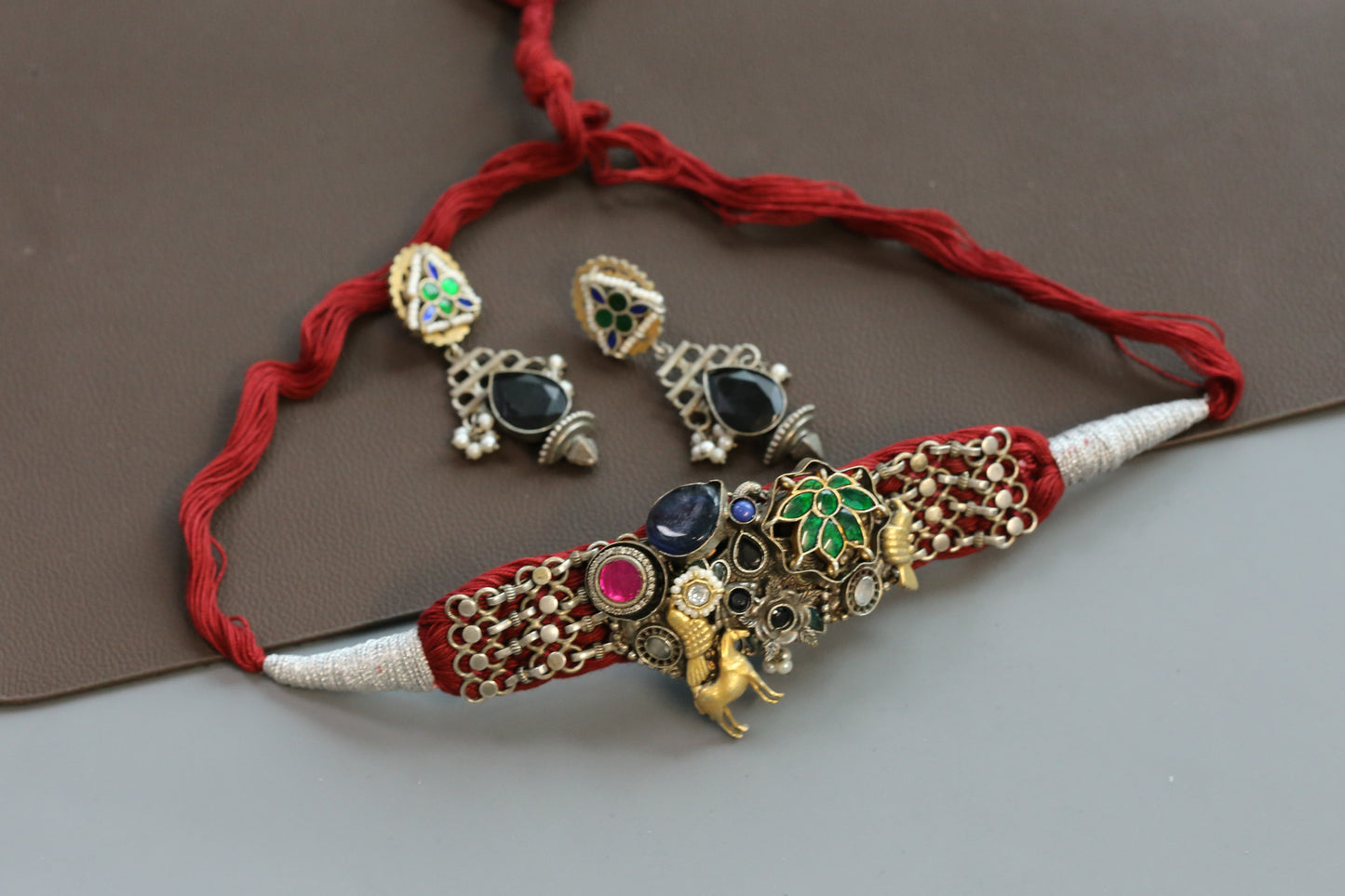 Fusion Thread Necklace - Maroon