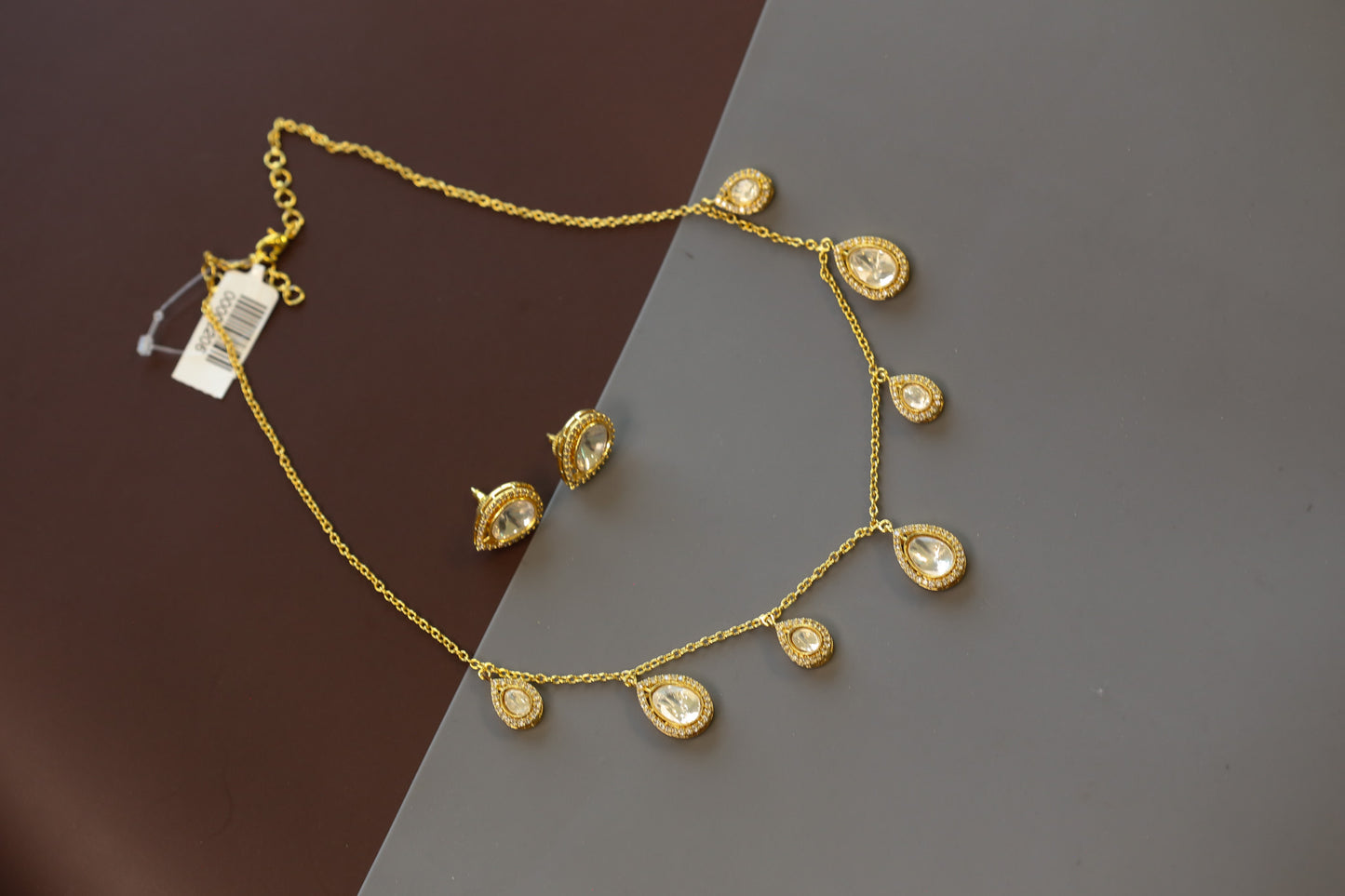 Dainty Polki Pendant Set