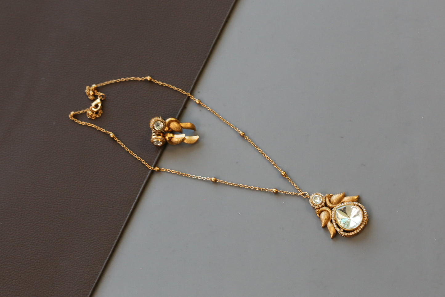 Dainty Pota Doublet Pendant Set - Clear