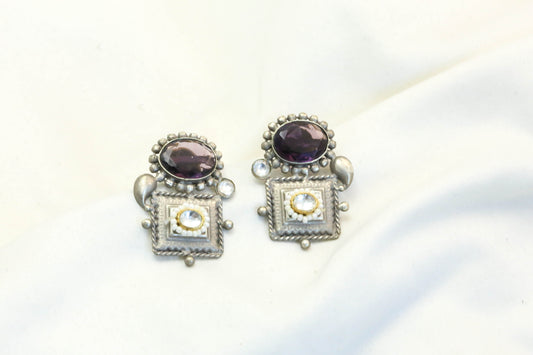 Kundan Fusion Earrings-  ABJOC-22