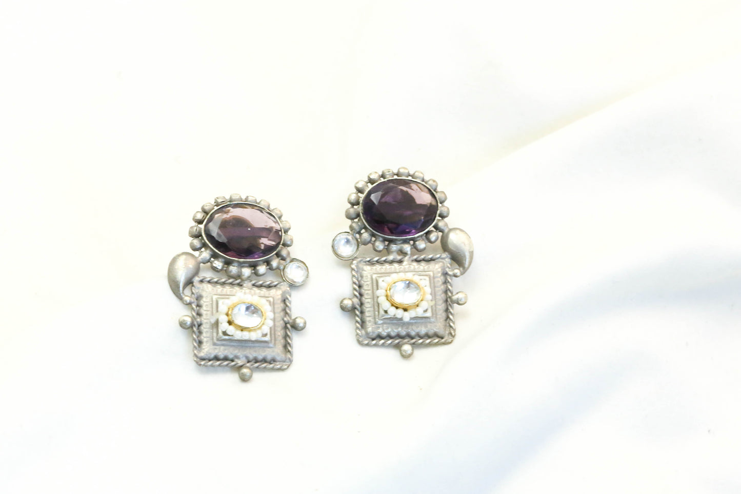 Kundan Fusion Earrings- ABJOC-22