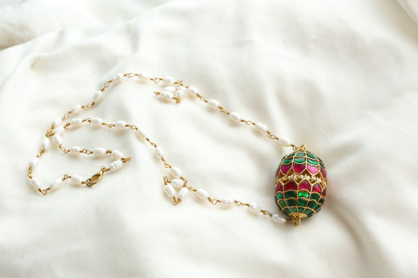 Freshwater Pearls & Jadau Pendant Necklace