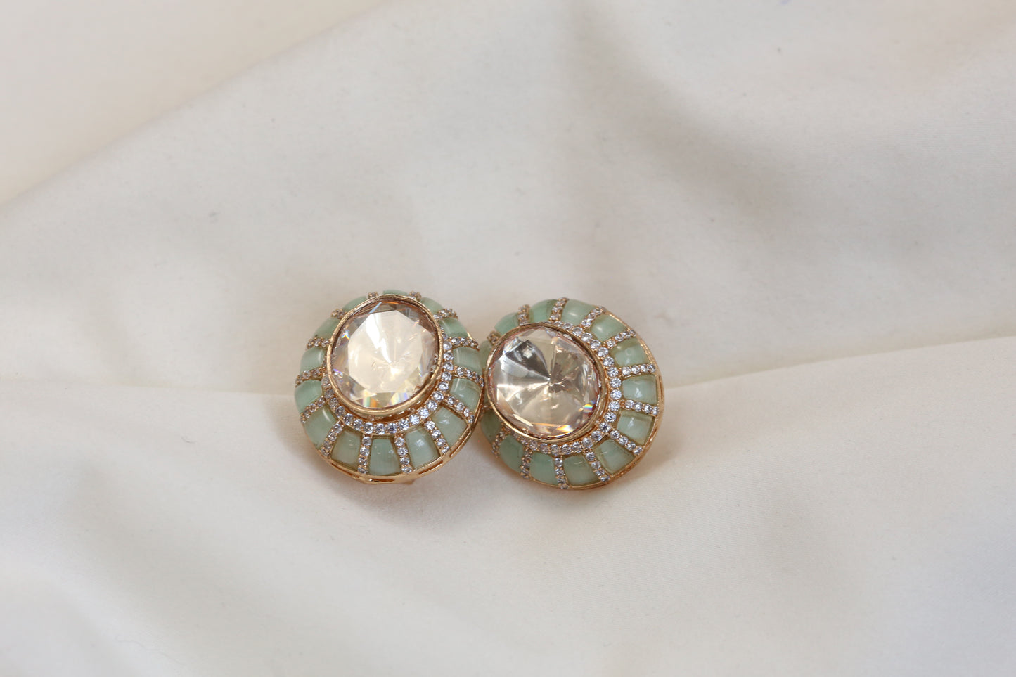 Premium Kundan & Real Moissanite Studs