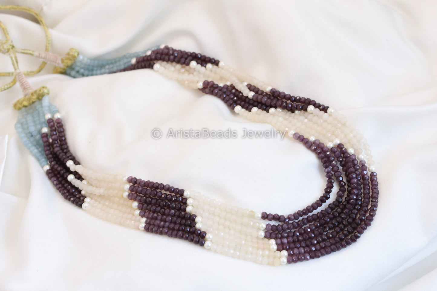 7 Strand Semiprecious Beads Necklace - Style 5
