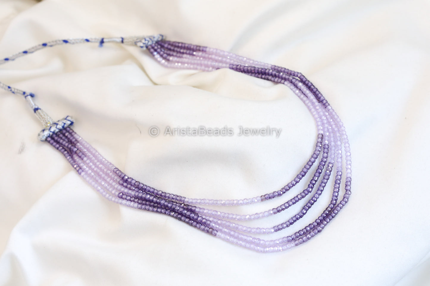 5 Strand Hydro Bead Necklace - Purple