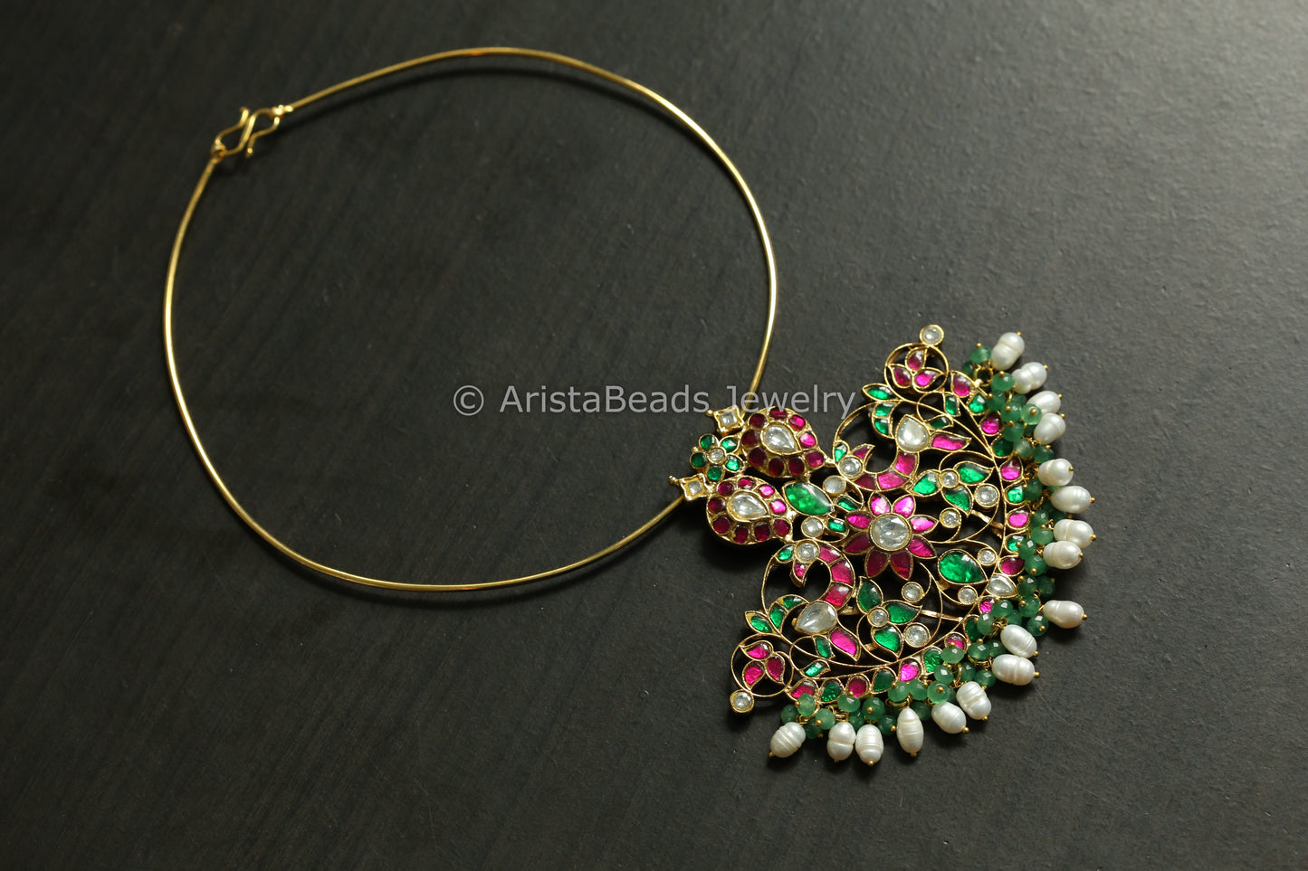 Kundan Jadau Hasli Necklace (Removable)