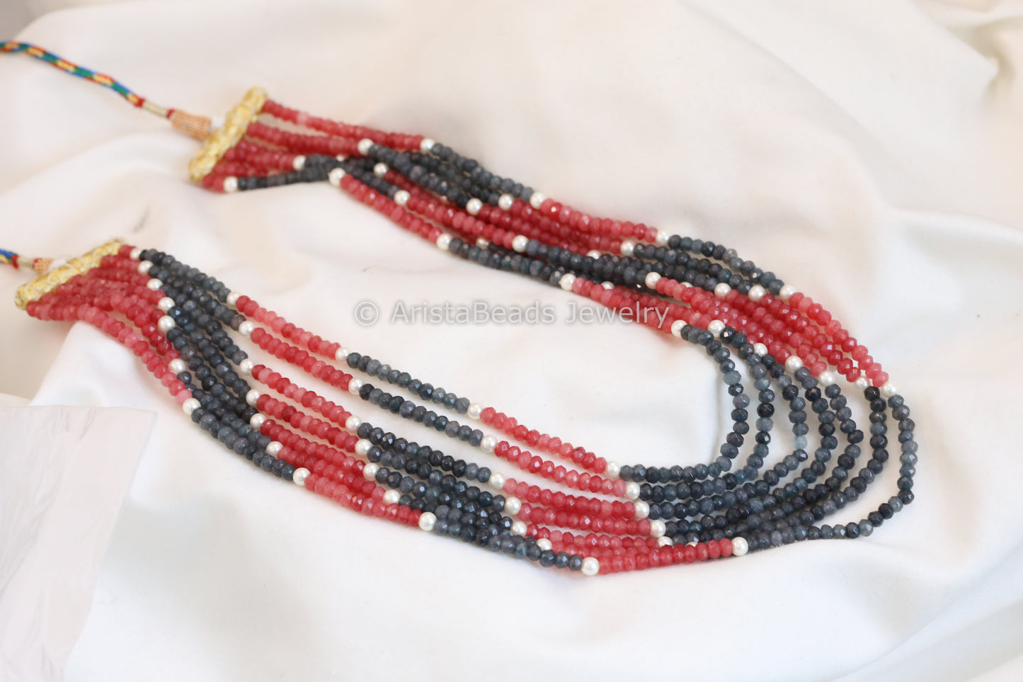 7 Strand Semiprecious Beads Necklace - Style 7