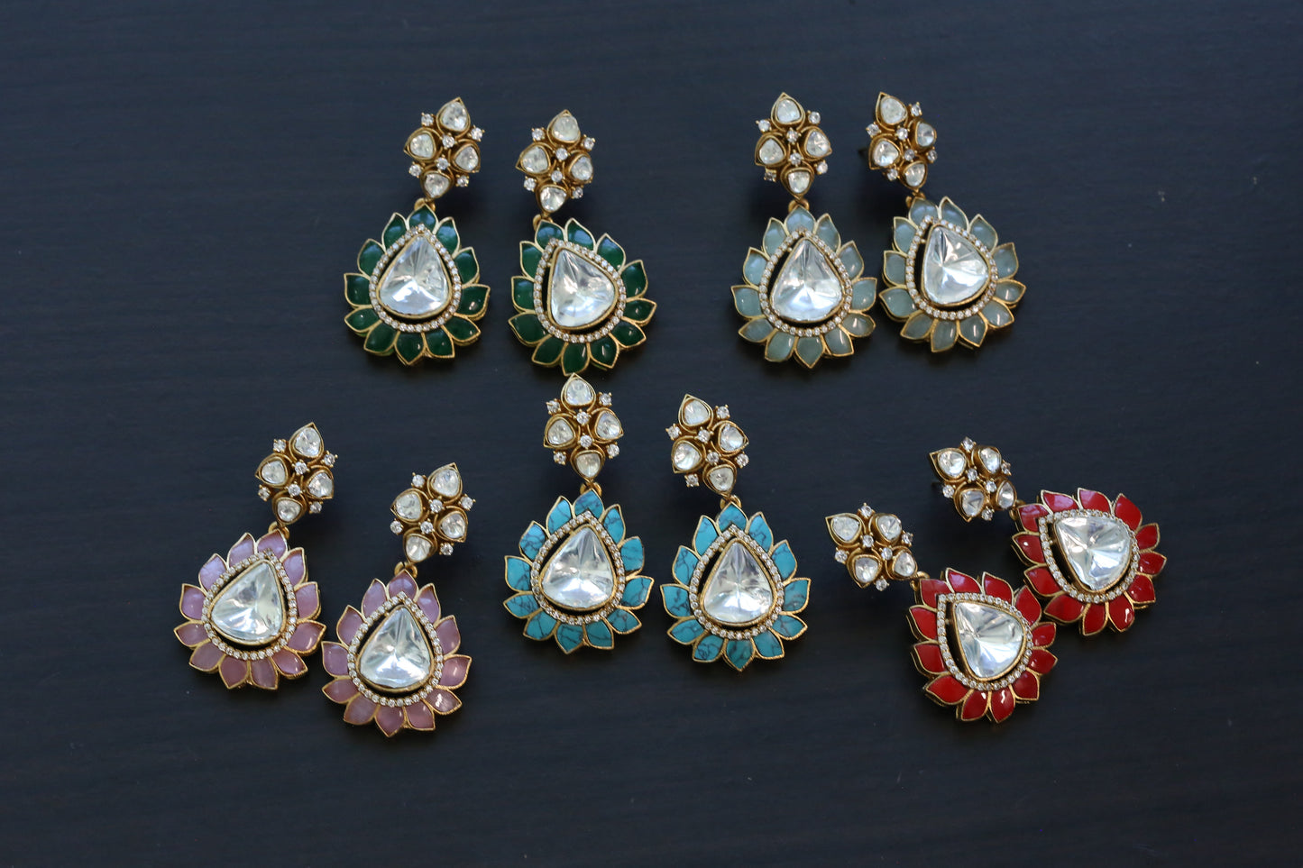 Kundan Moissanite Look Polki Earrings