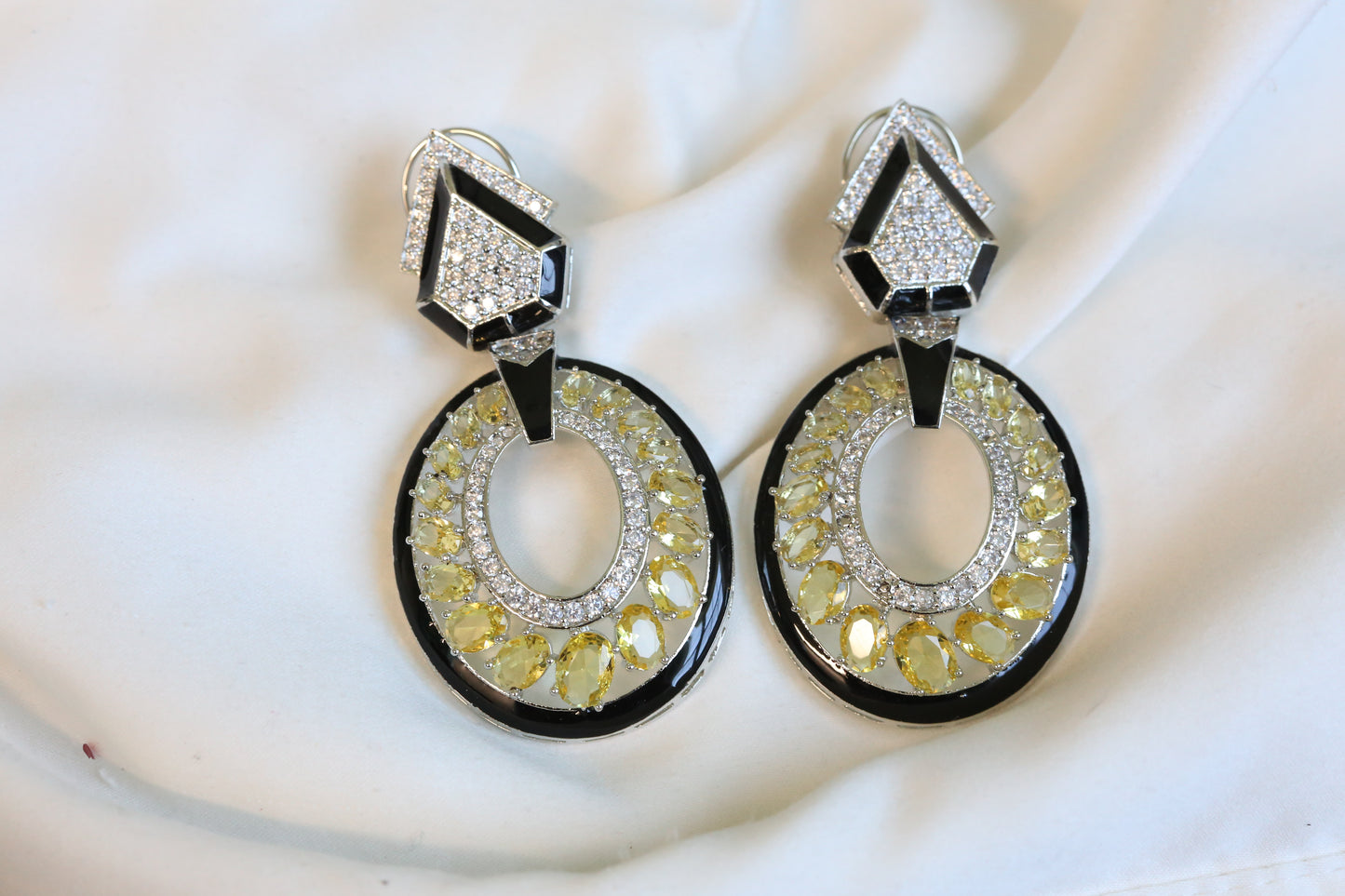 CZ Enamel Earrings