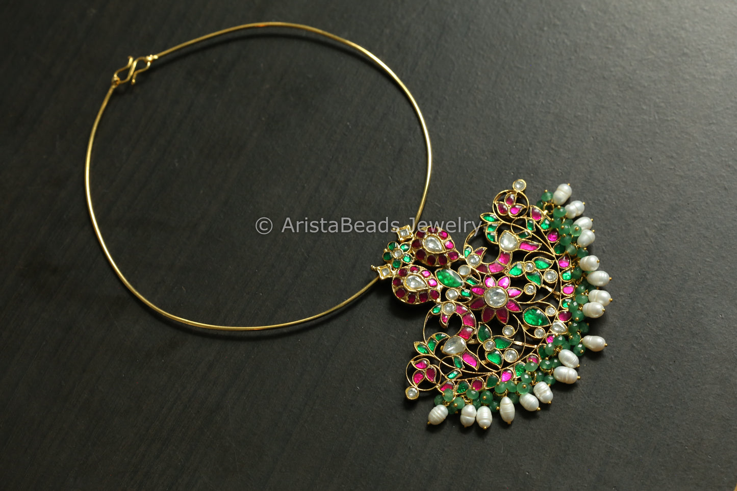 Kundan Jadau Hasli Necklace (Removable)