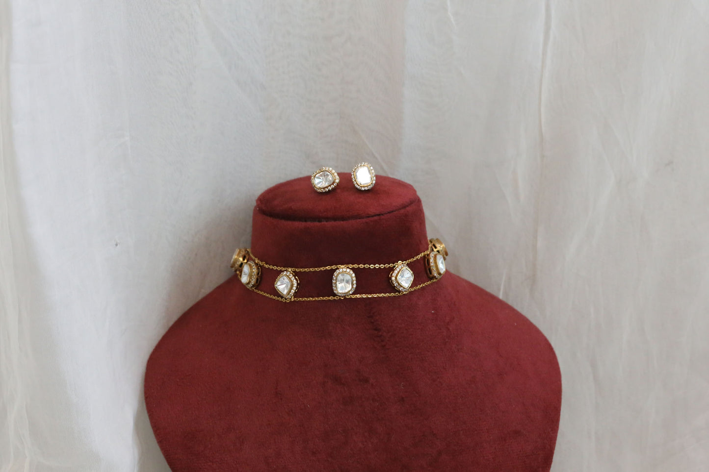 Manya Dainty Uncut Polki Choker Set