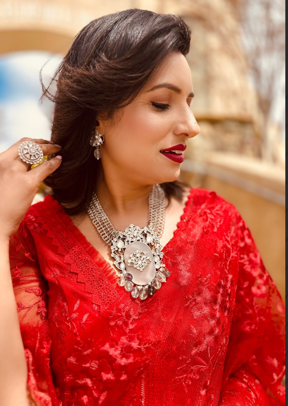Contemporary One Of A Kind Kundan Necklace Set