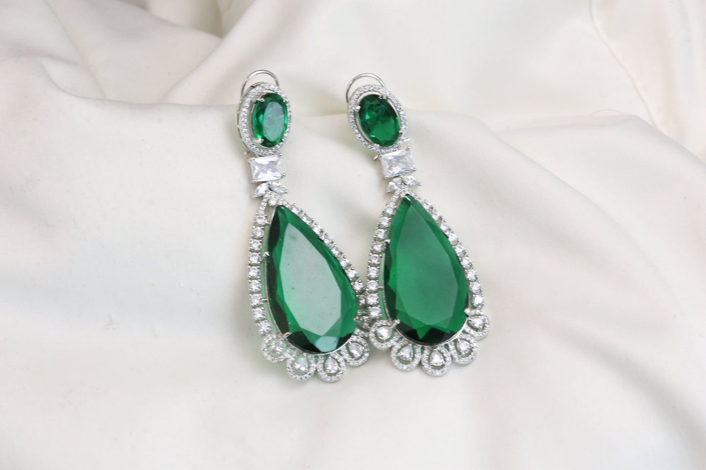 Green Hydro CZ Earrings