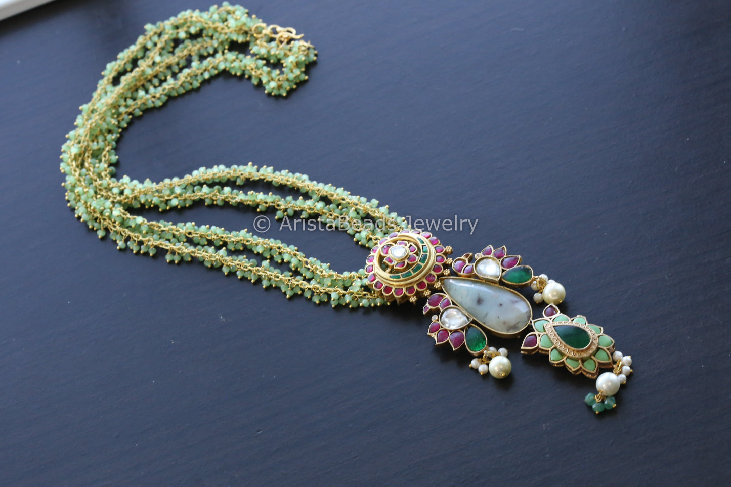 Kundan Jadau Fusion Necklace - Agate