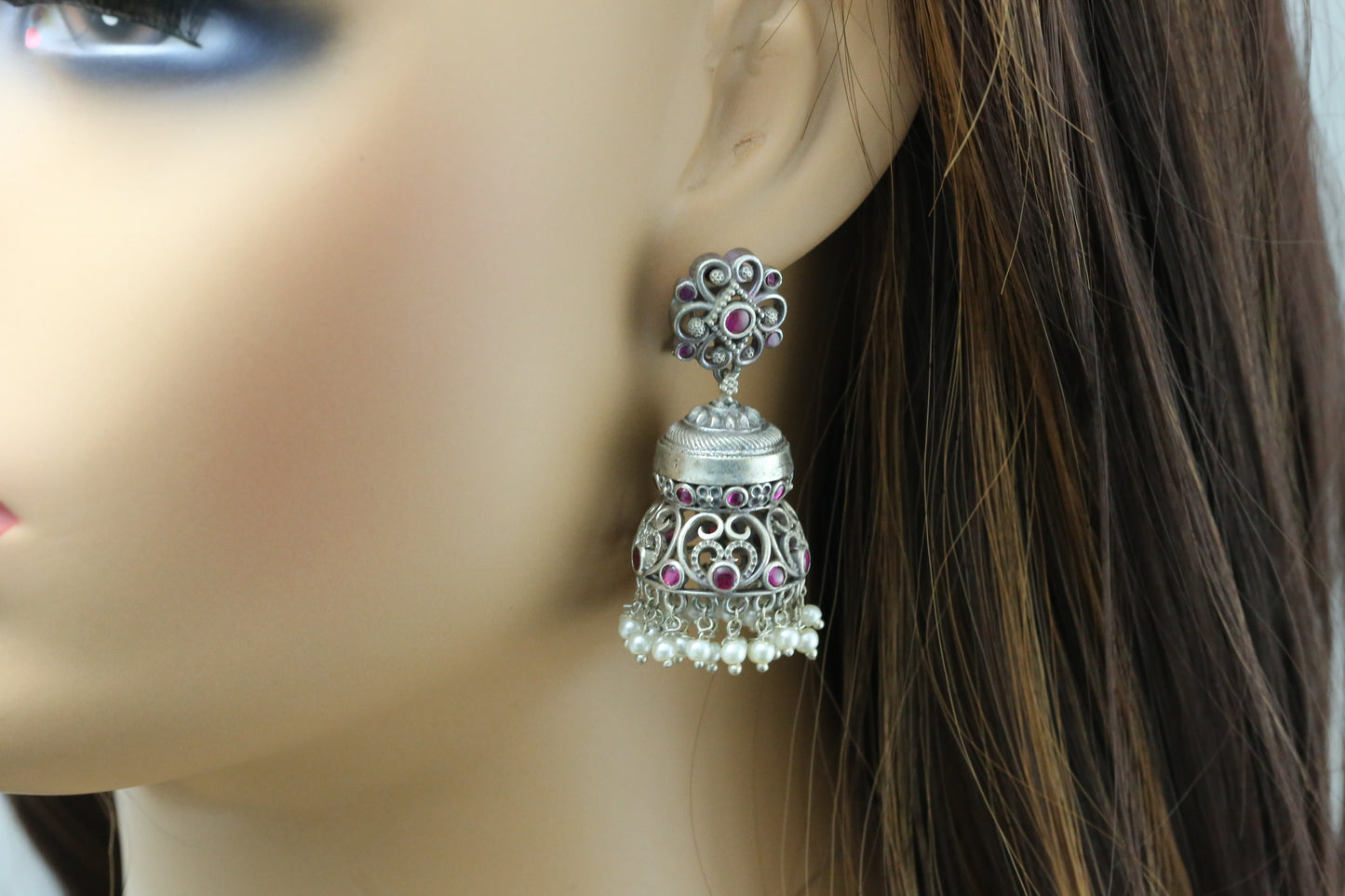 Kemp Stone Jhumka - Ruby