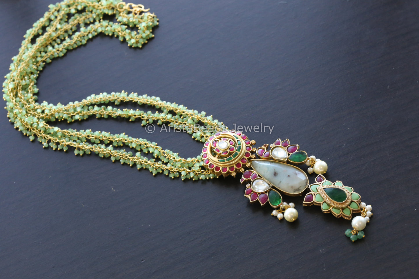 Kundan Jadau Fusion Necklace - Agate