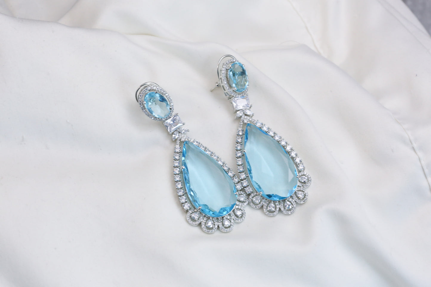 Blue Hydro CZ Earrings