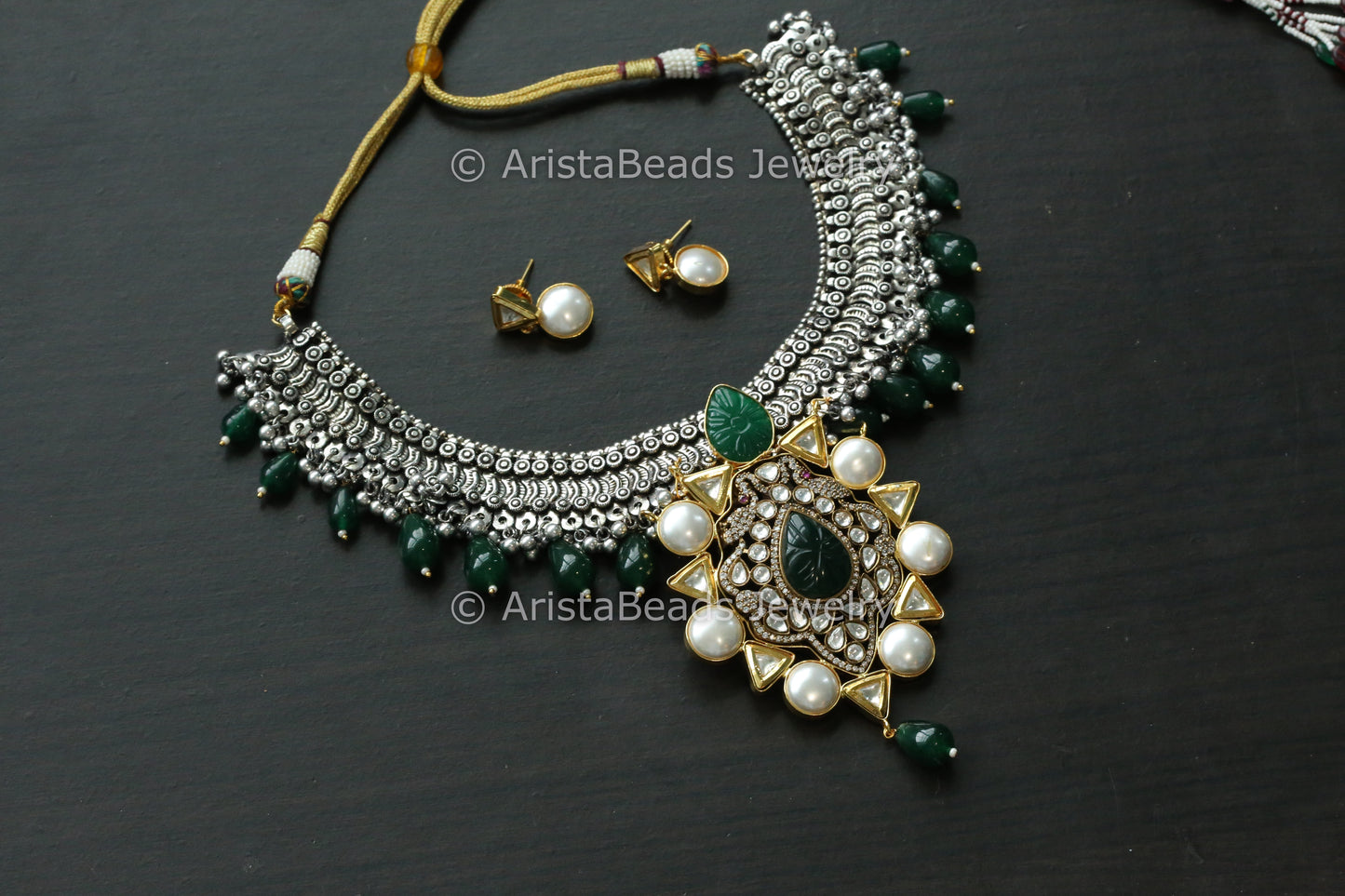 Contemporary Dual Tone Kundan Necklace