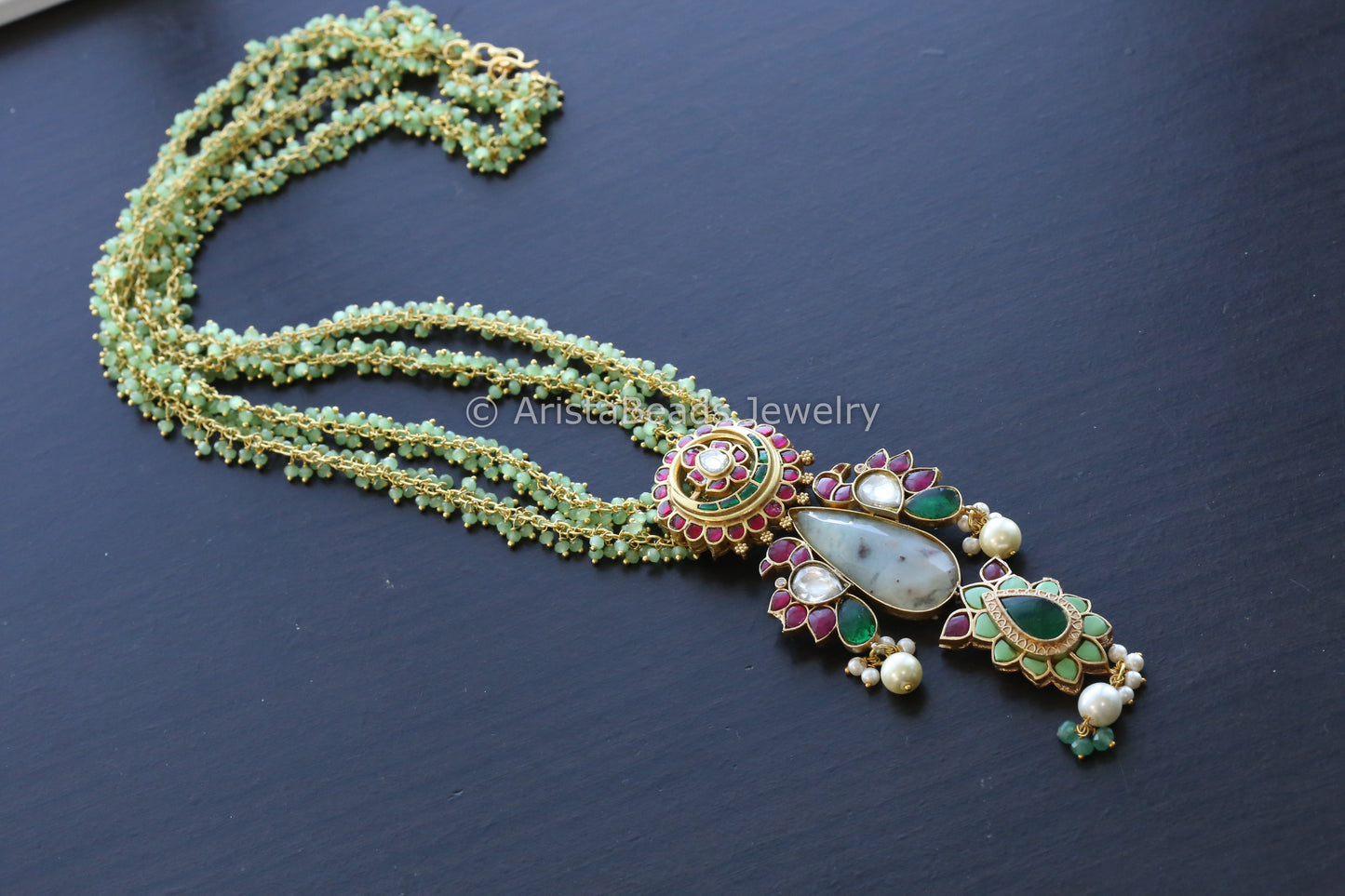 Kundan Jadau Fusion Necklace - Agate