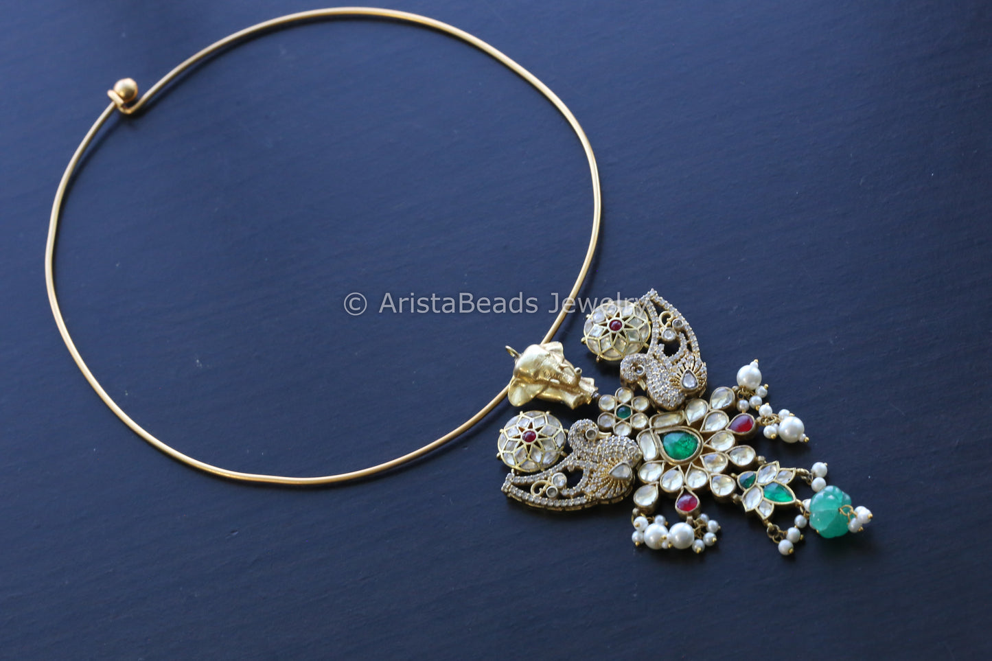 Kundan Jadau Fusion Hasli Necklace