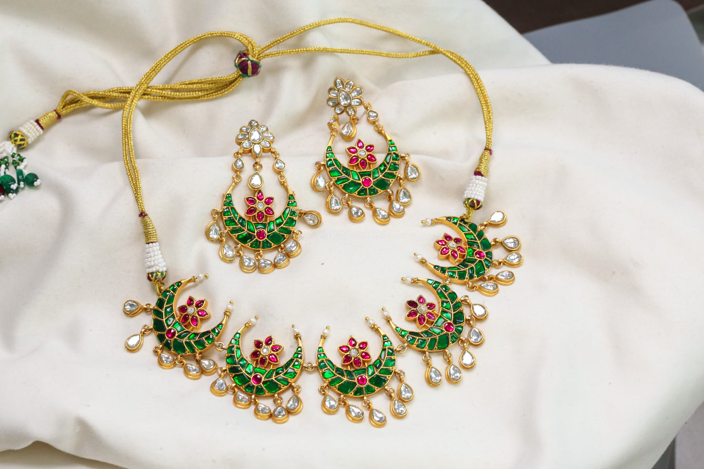 Chandrika Premium Jadau Kundan Set - Green