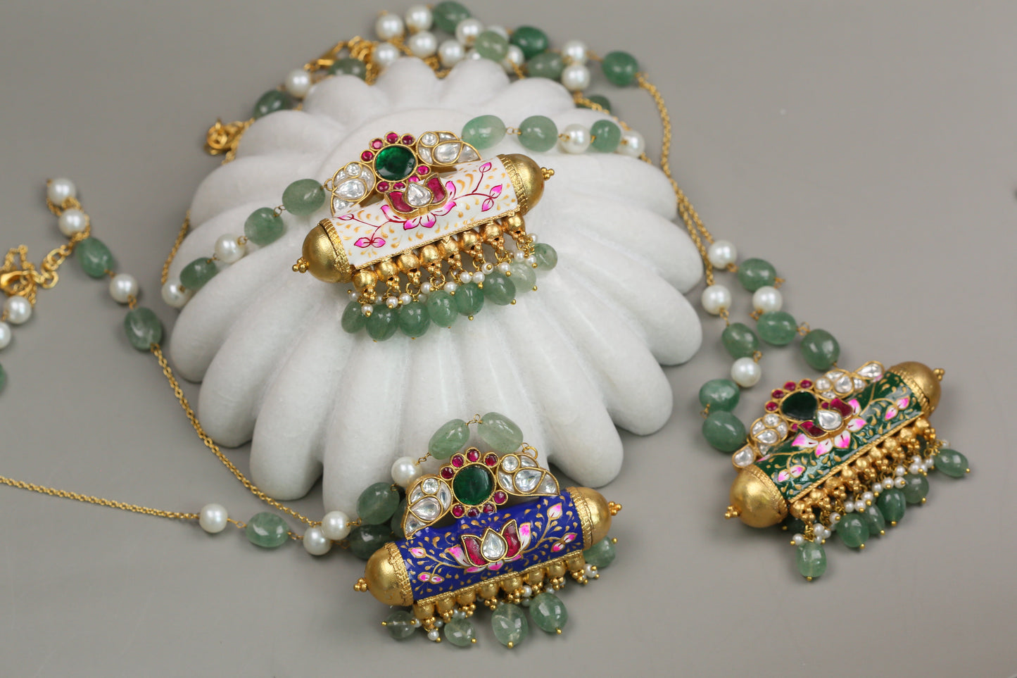 Meenakari Tabeez Jadau Pendant Necklace (104-55)