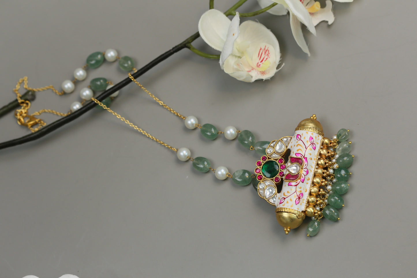 Meenakari Tabeez Jadau Pendant Necklace (104-55)