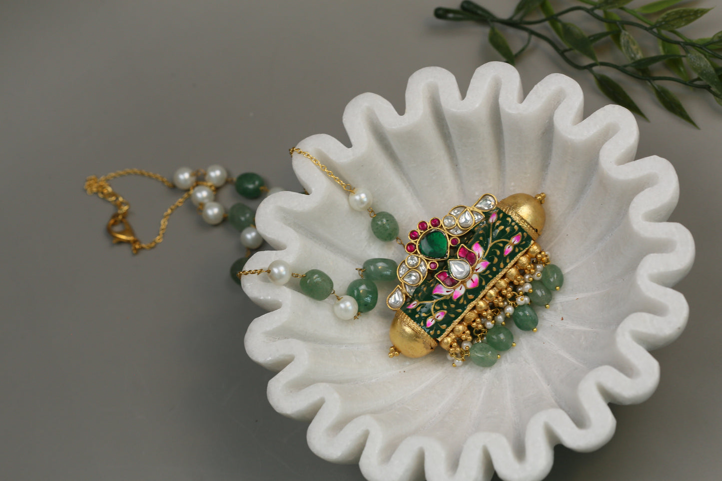 Meenakari Tabeez Jadau Pendant Necklace (104-55)