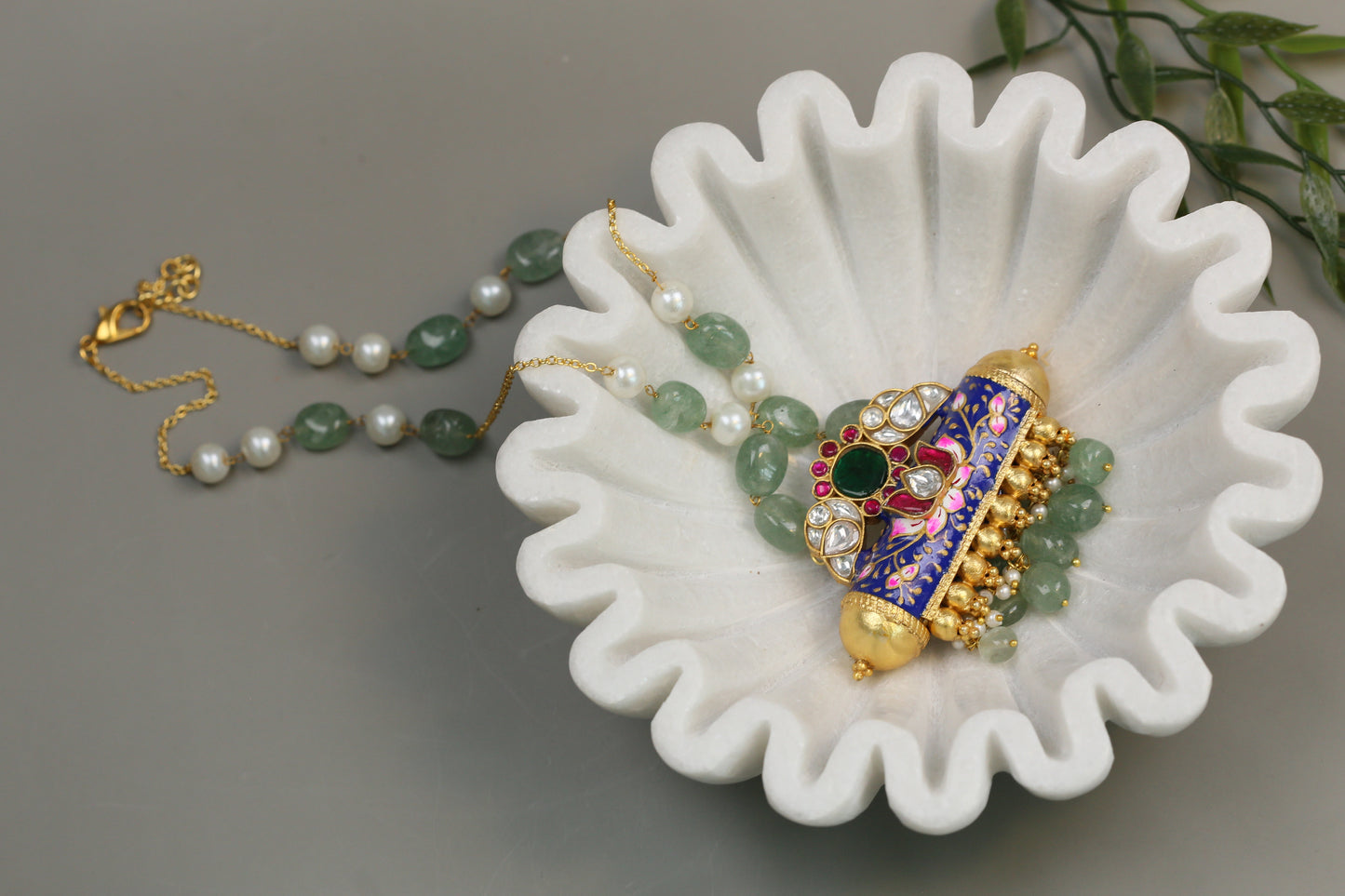 Meenakari Tabeez Jadau Pendant Necklace (104-55)