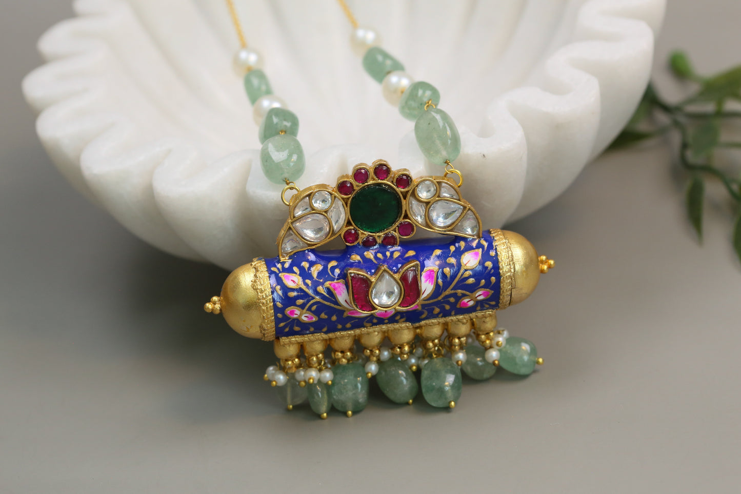 Meenakari Tabeez Jadau Pendant Necklace (104-55)