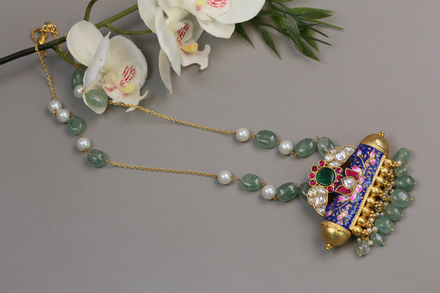 Meenakari Tabeez Jadau Pendant Necklace (104-55)