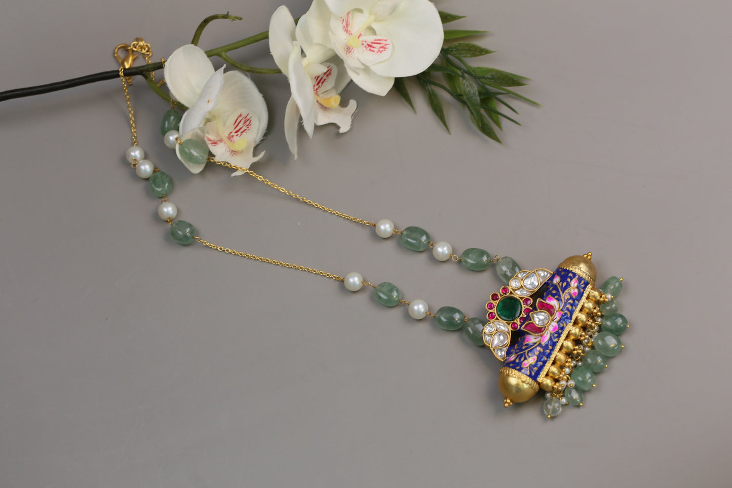 Meenakari Tabeez Jadau Pendant Necklace (104-55)