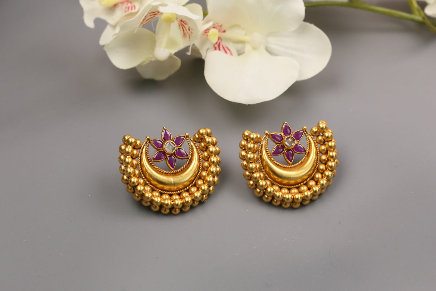 925 Sterling Silver Kemp Polki Earrings